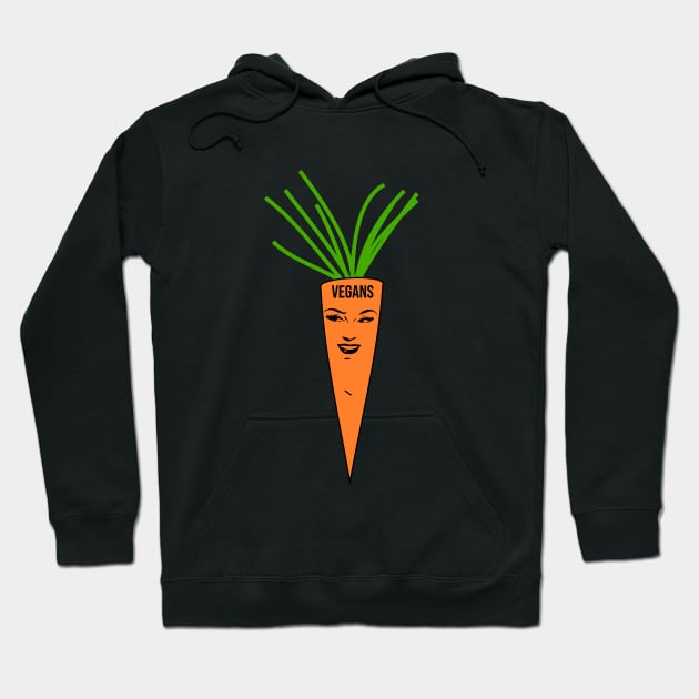 Carrot humor vegan gifts Hoodie by cypryanus